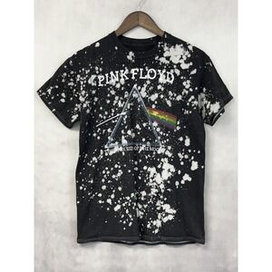 Pink Floyd Dark Side of the Moon T-Shirt Mens Medium Bleach Splatter Rock Indie
